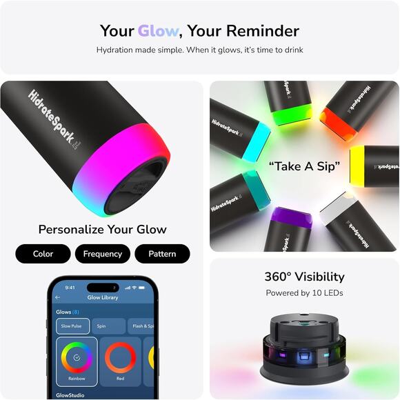 Hidrate Spark PRO Smart Water Bottle Brushed Steel 21oz - Picture 3 of 16